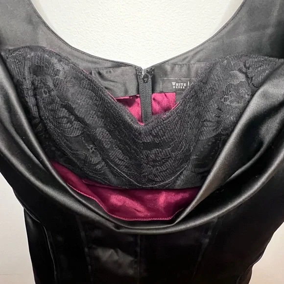 White House Black Market Black Satin and Lace Bustier - Picture 4 of 13